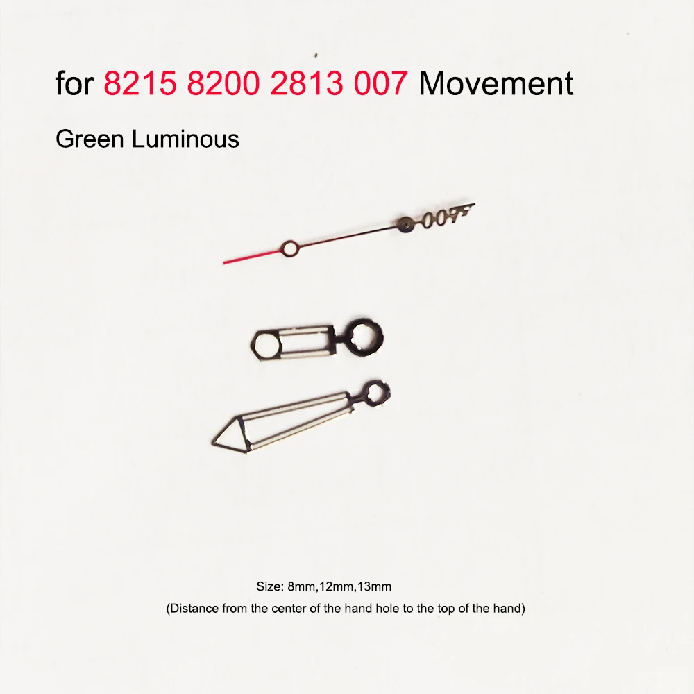 Replacement Green Luminous Needles Watch Hands Pointer for Miyota 8205/8215/2813/821A Mechanical Watch Movement Wristwatch Pins