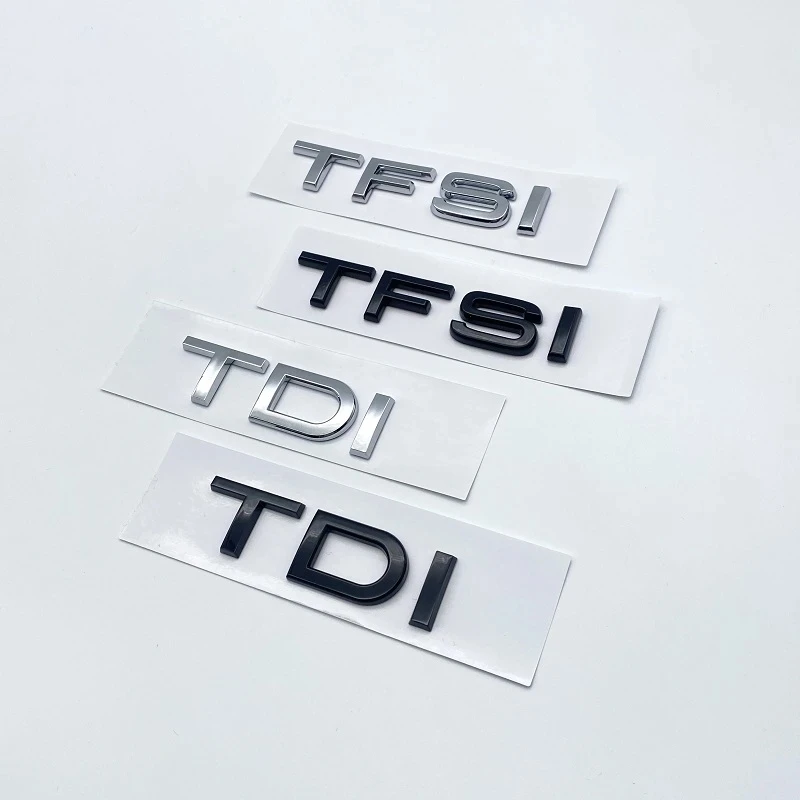 

3D Chrome Glossy Black ABS TDI TFSI Car Rear Emblem Sticker for Audi A1 A3 A4 A5 A6 A6L A7 A8 S3 S6 Q3 Q5 Q7 TT S RS
