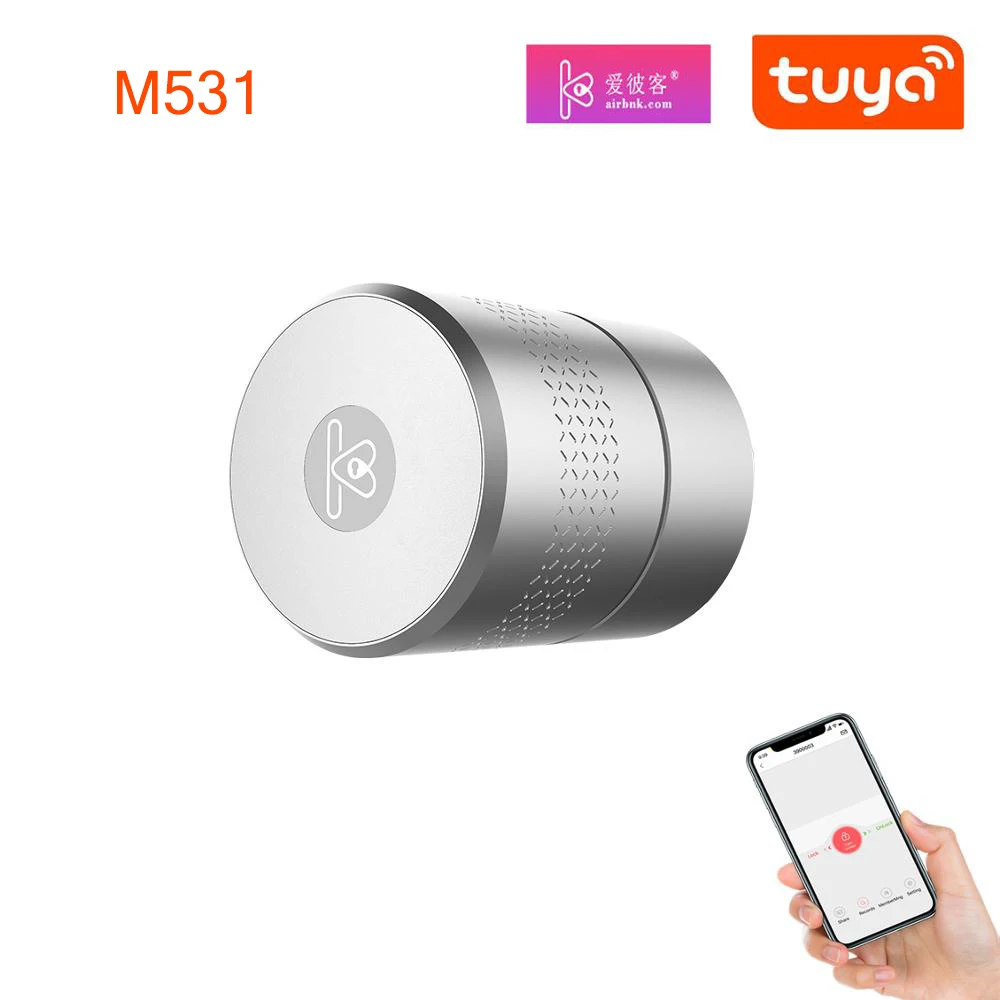 

Замок дверной Airbnk M531 с мощным мотором, Умный Замок TUYA Zigbee со сканером отпечатков пальцев, с дистанционным управлением, с оригинальным цилинд...