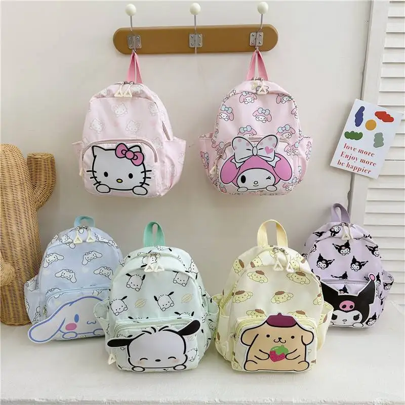 

Kawaii Sanrio Anime Kuromi My Melody Hello Kitty Cinnamoroll Cartoon Backpack KT Cat Girly Heart Children Schoolbags Gift