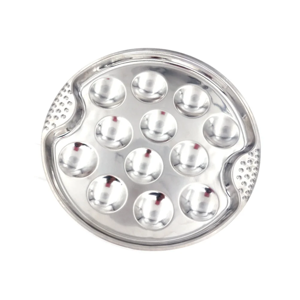 

Escargot Dish Plate Snail Serving Baking Steel Stainless Oyster Plates Shell Mushroom Pan Kitchen Trays Cooking Utensil Dishes