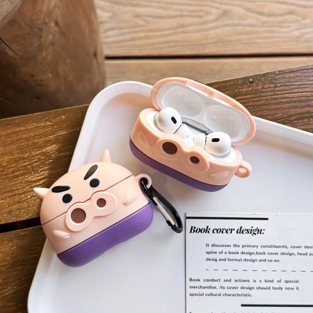 Фото Чехол для Airpods Pro 3, силиконовый защитный чехол для наушников 3D Buriburizaemon Pig для Airpods Pro 2/Airpods 4 3 2 1, детский чехол №1