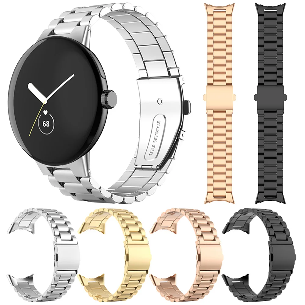 

Ремешок из нержавеющей стали для Google Pixel Watch, браслет для пикселей, металлические звенья, Активный браслет, аксессуары для наручных часов