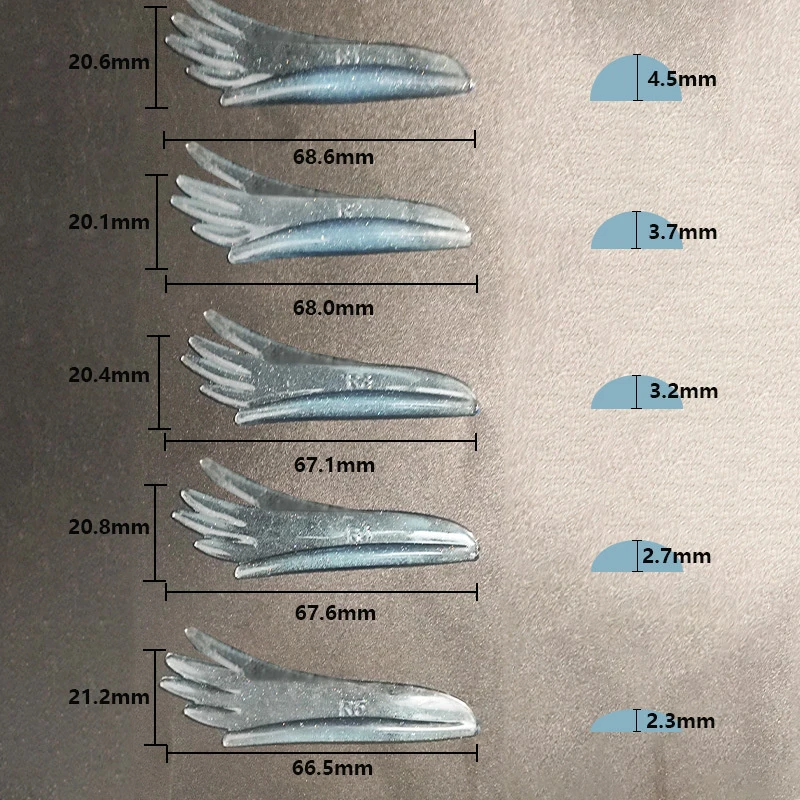 5 пар силиконовых желейных крыльев подушечки для завивки ресниц размеров стержни
