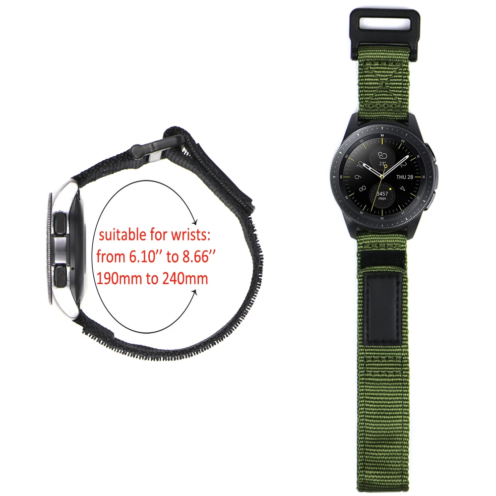 Premium Nylon Sport Military Watch Band For Samsung Galaxy Watch Straps For Men With Quick Release for Smart Watch 20mm 22mm