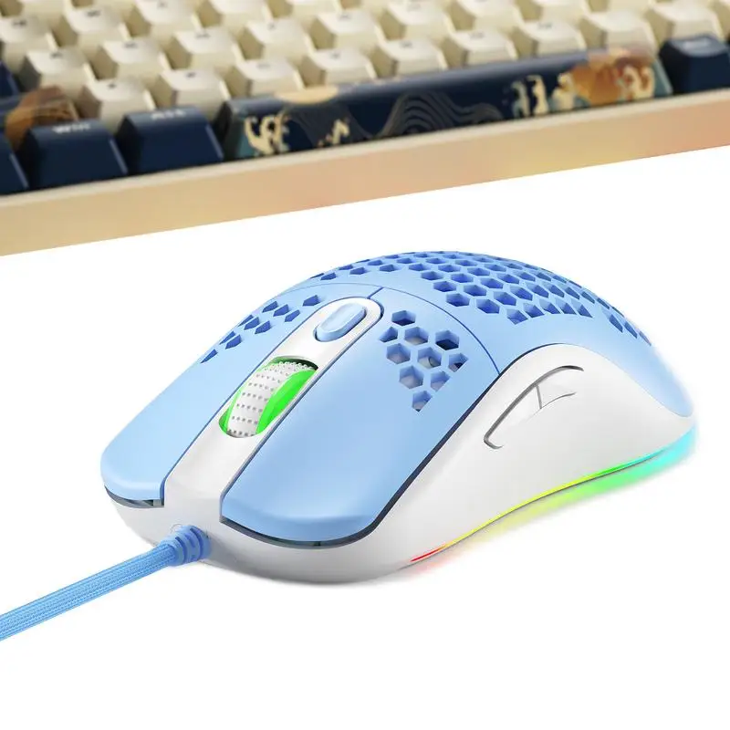 

7 Button Mouse Programmable Hollow Gaming Mouse Gaming Mouse 16000 DPI 50G Acceleration 1000Hz High Polling Rate 400IPS