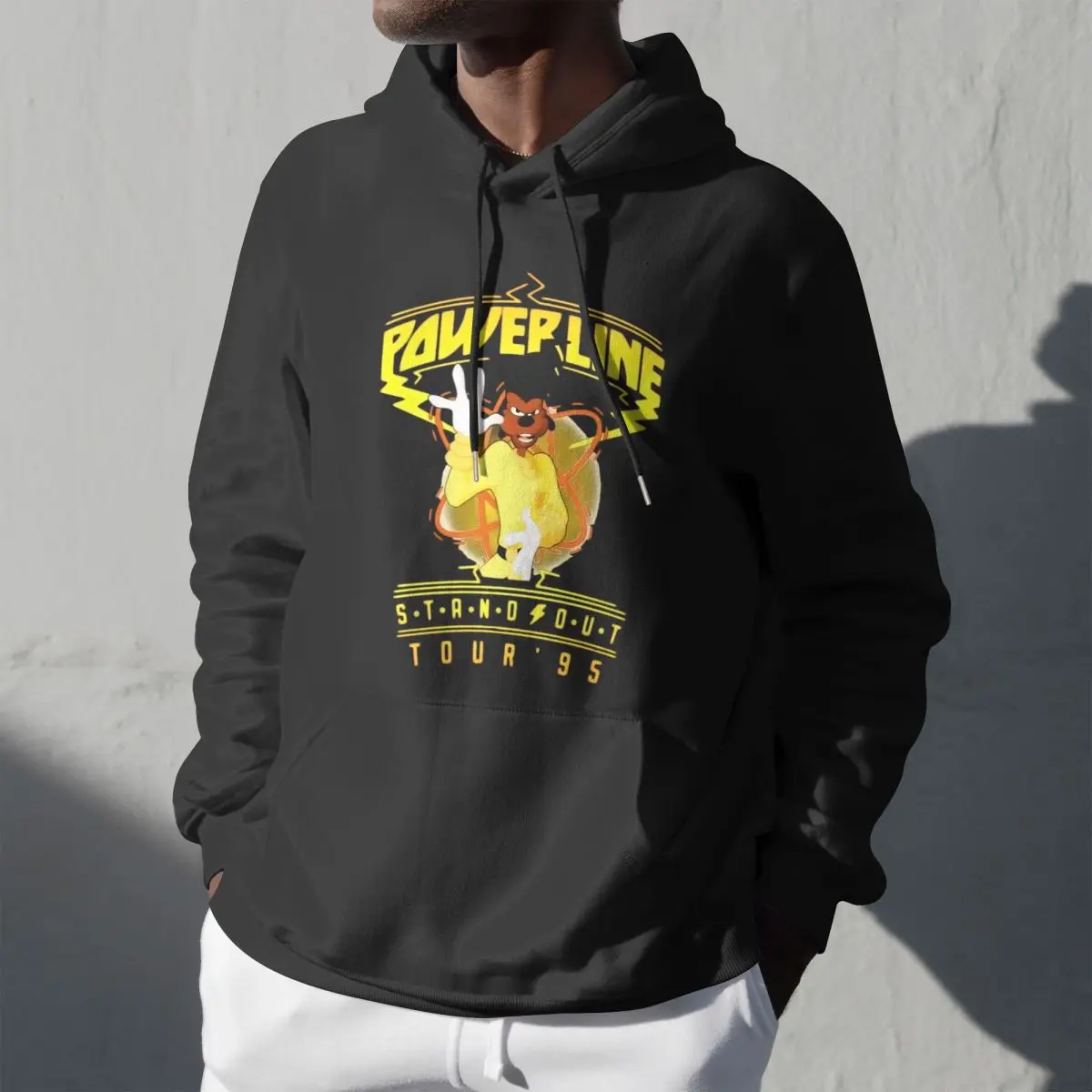 Мужская флисовая толстовка с капюшоном A Goofy Movie Powerline Stand Out World Tour Amp Rsquo 95 черная