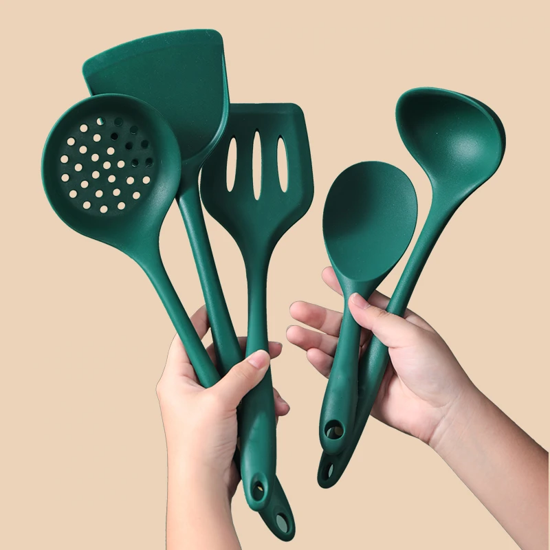 Ложка из пищевого силикона антипригарная термостойкая гибкая лопатка для вока