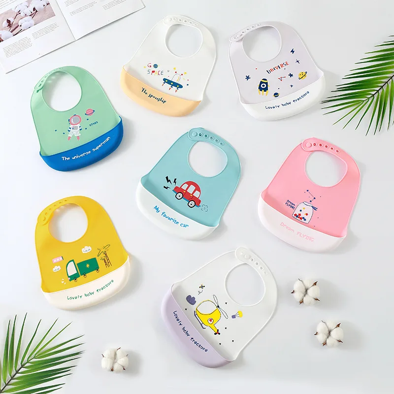 

Baby Three-dimensional Rice Bib Children's Silicone Waterproof Baby Eating Children Saliva Wash Free Baby Feeding Bibs Pacifier