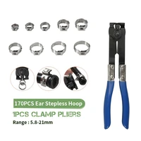 170 pcs single ear clamps 5 8 21mm assortment 1pcs hose clamps pliers hose clamps