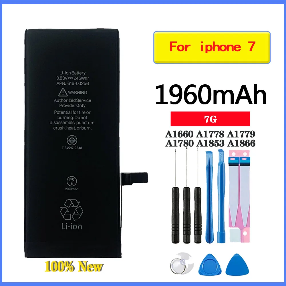 

100% Orginal High Capacity Phone Battery Brand New For Iphone Apple 7 7G Replacement Batteries High Quality Lithium Battery