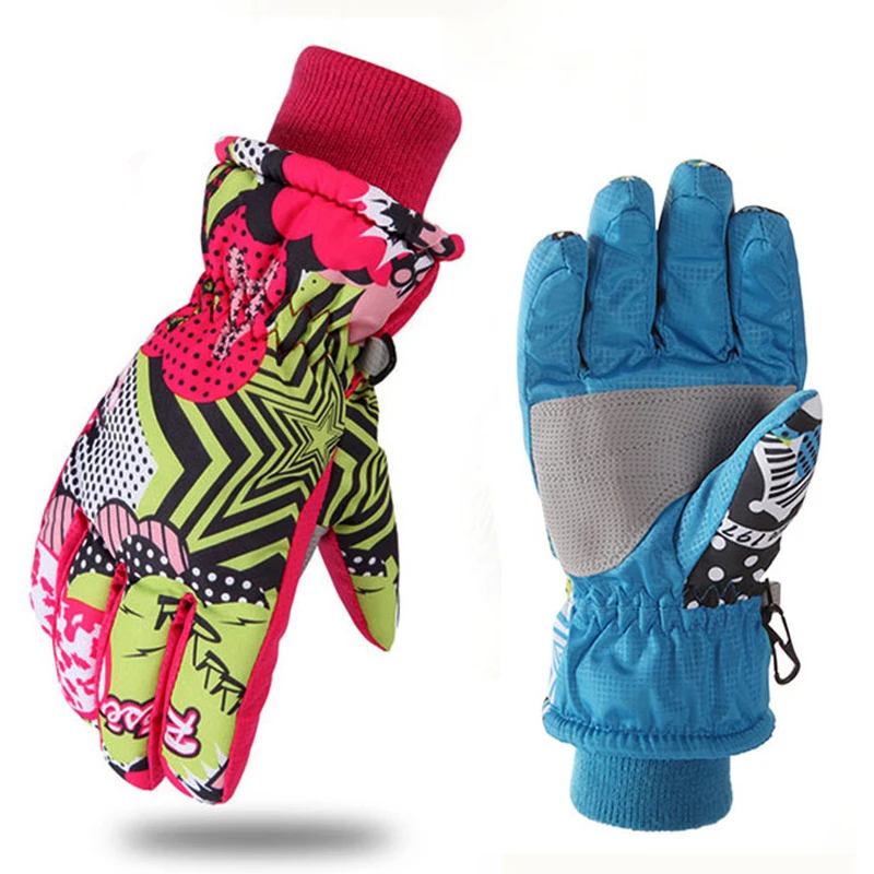 

2022 Sport Boys Girls Snow Gloves Winter Heated Baby Skiing Mittens Waterproof Outdoor Children Glove Mountain Warm Kids Mitten