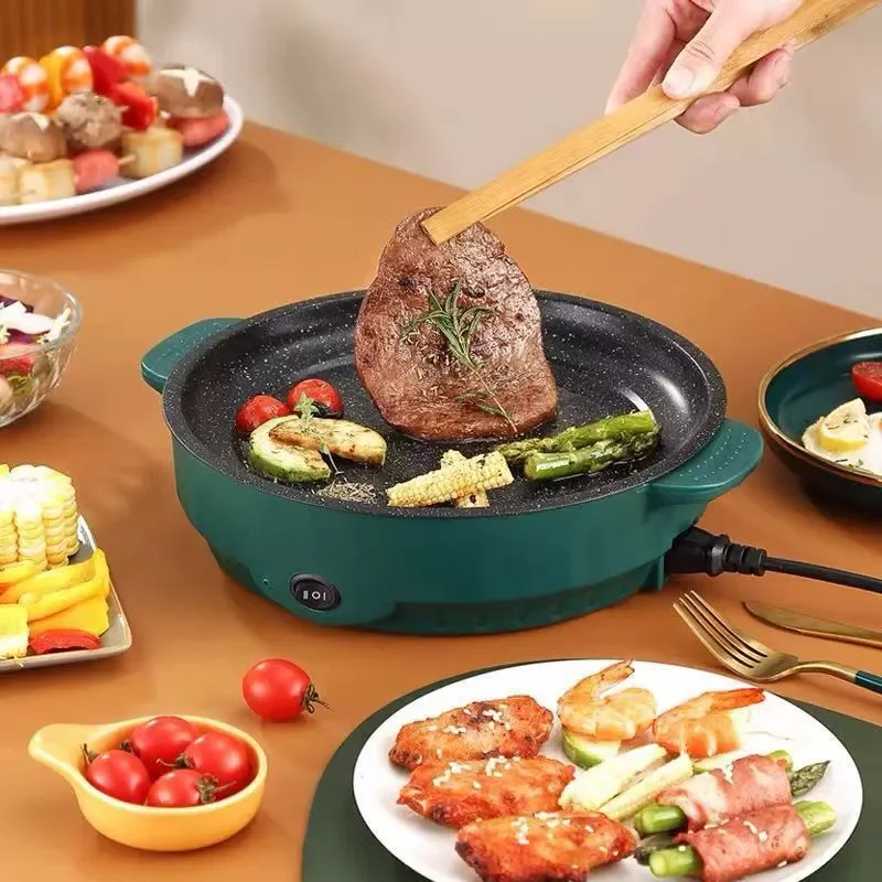 

MultiCooker 220V Frying Pan Househould Barbecue Fried Steak Fish Omelette Frying Pan Non-stick Cooking Machine