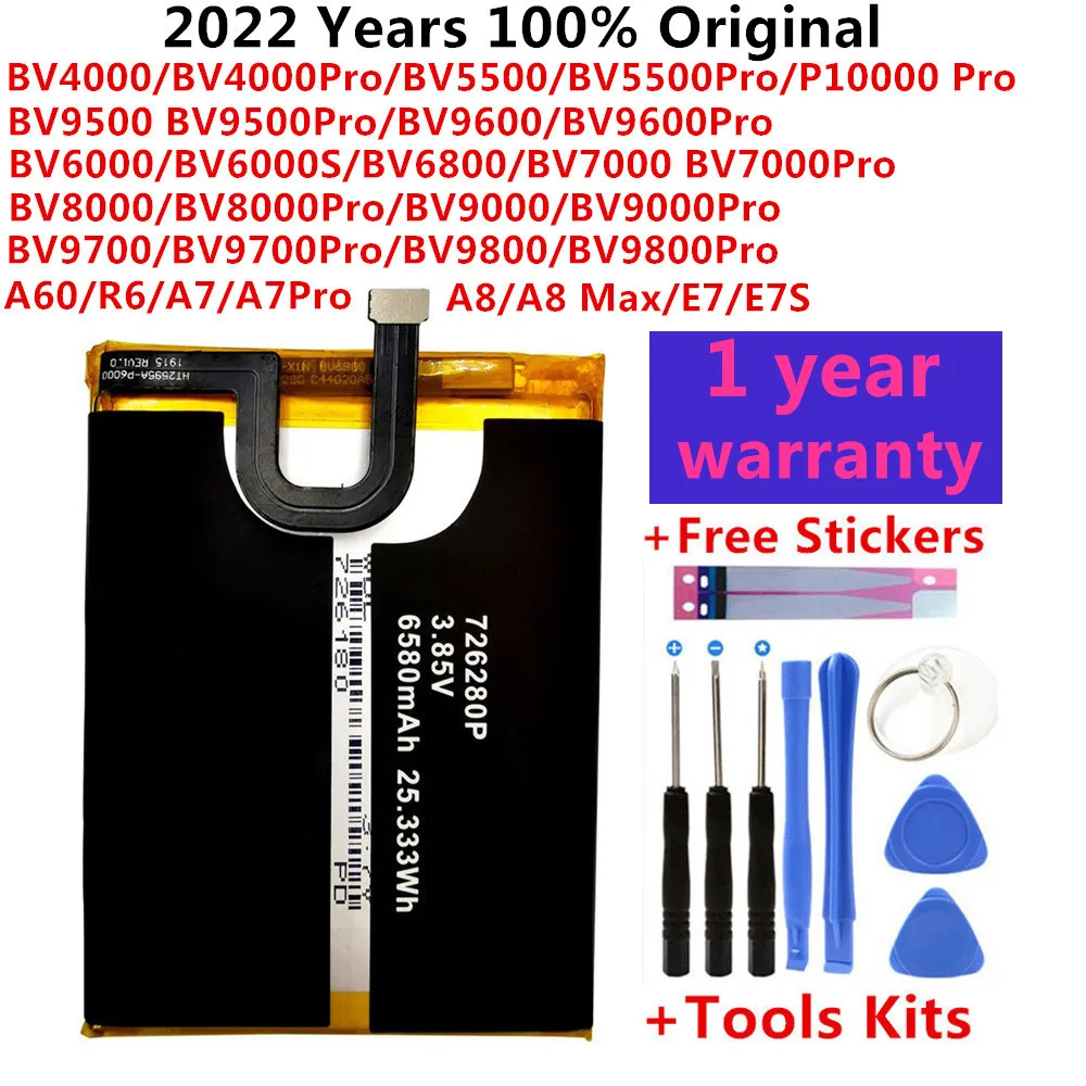 

100% Оригинальный аккумулятор для телефона Blackview A7 A8 A60 R6 E7 E7S A8 Max A20 BV4000 BV5000 BV6000 BV6000S BV7000 BV8000 BV9000 Pro