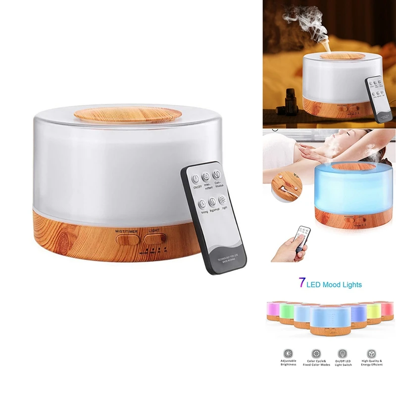

Electric Air Humidifier Air Diffuser Aroma Humidifier Oil Diffuser Ultrasonic Wood Grain Mist Maker LED Light