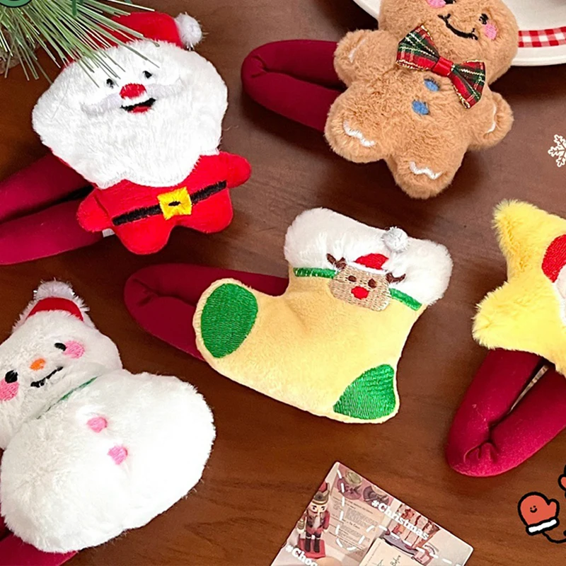 Рождественские плюшевые заколки для волос куклы снеговик рыжий человек заколка