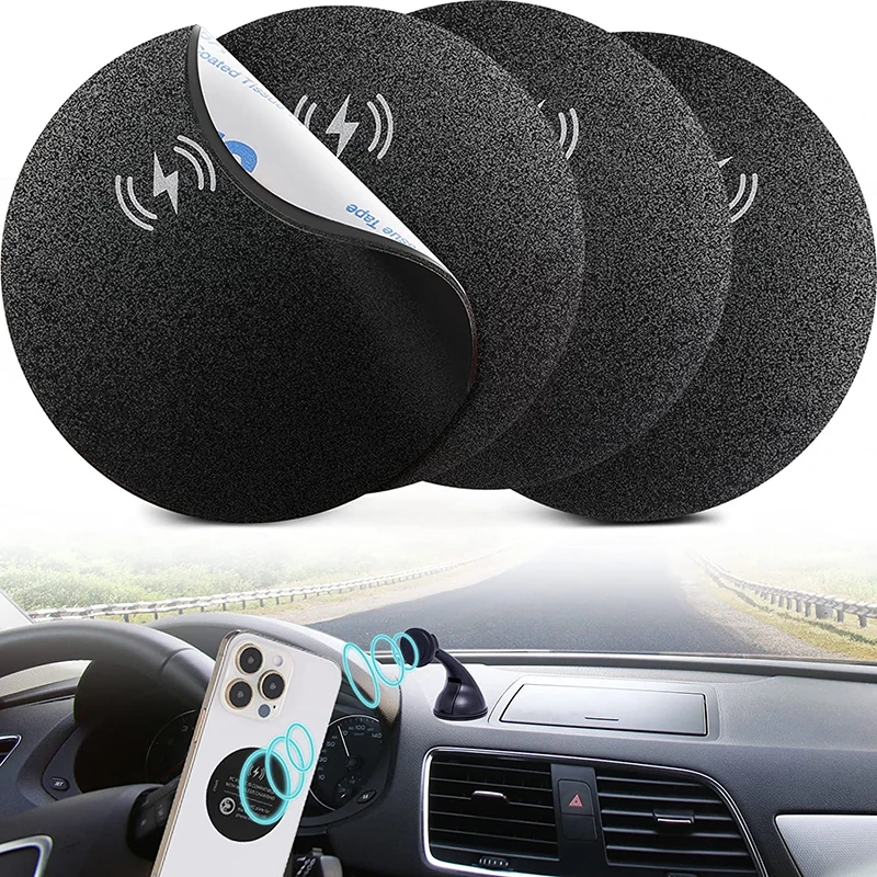 

9 Pieces Wireless Charging Compatible Phone Metal Plate, Soft Flexible Magnetic Plate for Car Mount Holder, not Affect Charging