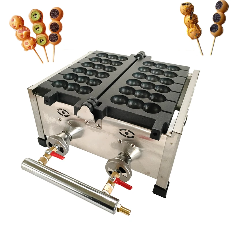 

Commercial Gas Skewer Waffle Stick Maker Machine Takoyaki Ball Shaped Waffle Making Octopus Ball Grill Pan