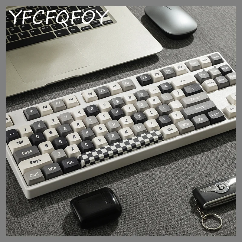 Mechanical Keyboard Checkerboard Keycap XDA Highly Personalized Black And White Theme PBT Original For 68/87/108 Keys