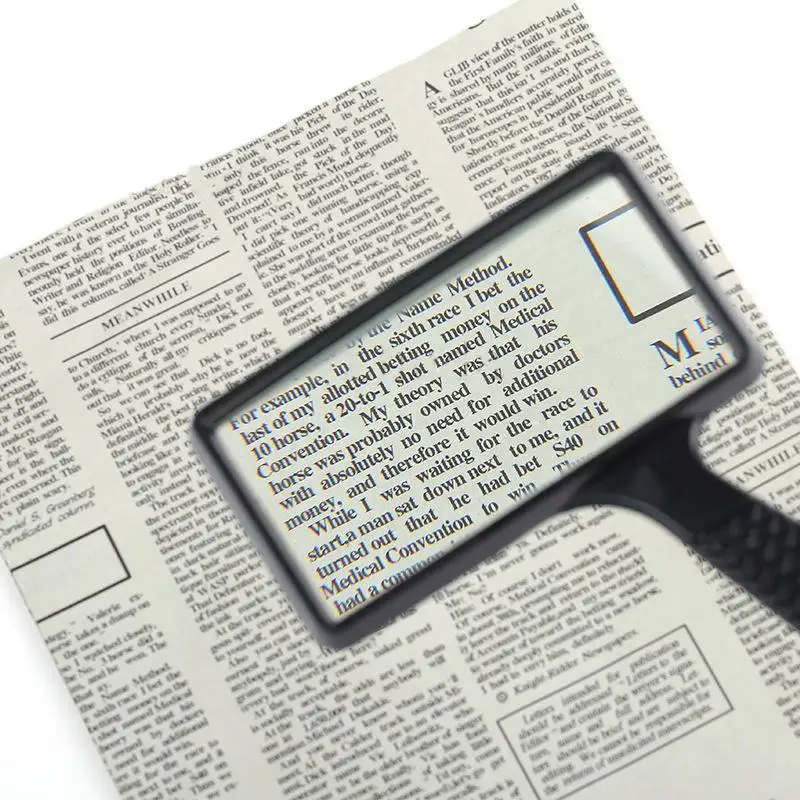 

Portable Handheld 10X High Definition Rectangle Reading Magnifier Glass Lens Loupe For Old People Reading Magnifier