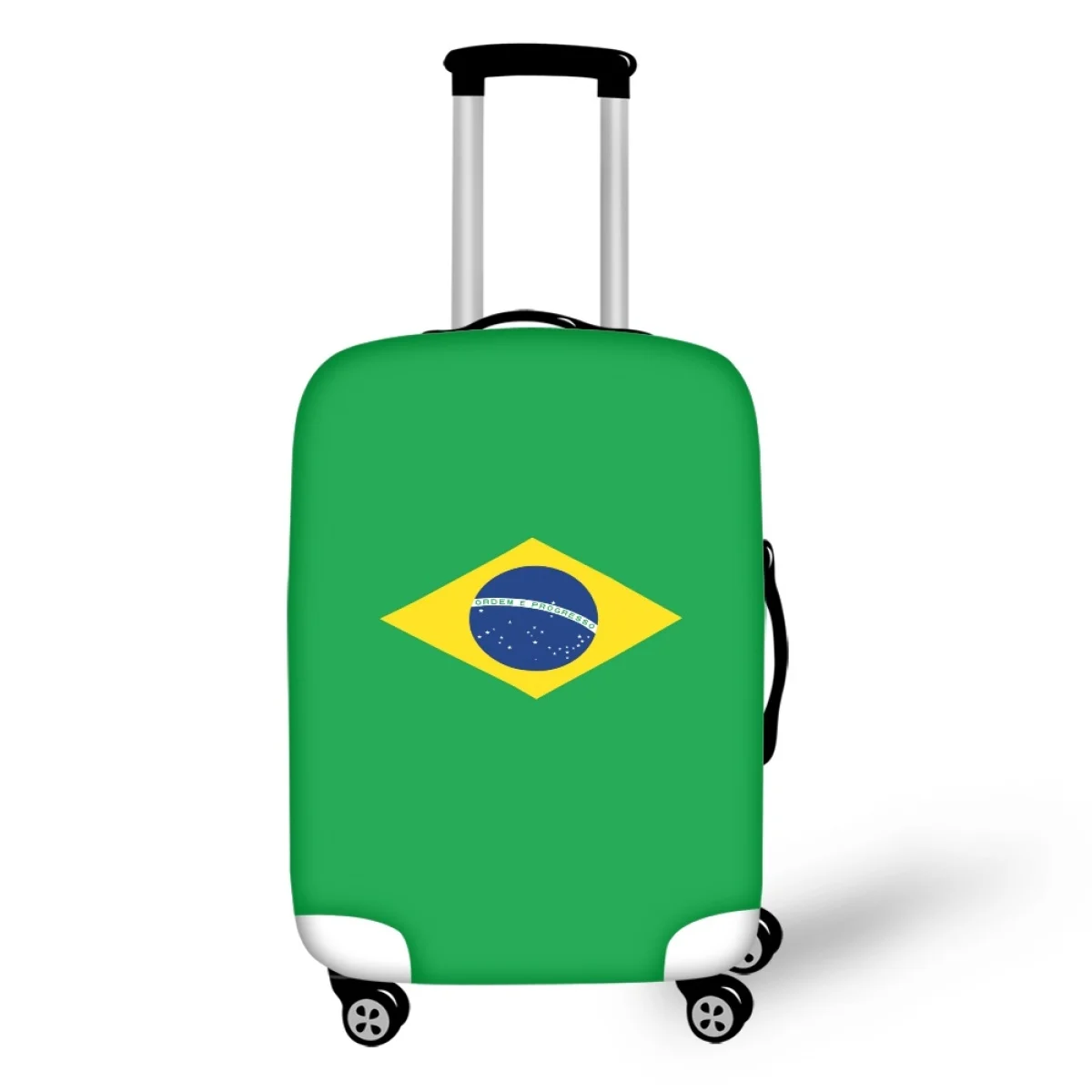 

Twoheartsgirl Brazil Flag Print Suitcase Cover for Travel Elasticity Luggage Covers Suit 18-32 Inch Baggage Trolley Accessories
