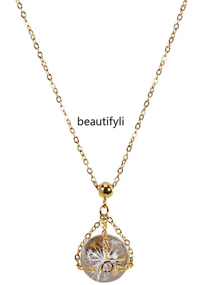 

zq Titanium Steel Necklace Elegant 18K Gold Plated Necklace Fashionable Sweet High-Grade Clavicle Chain Female Jewelry