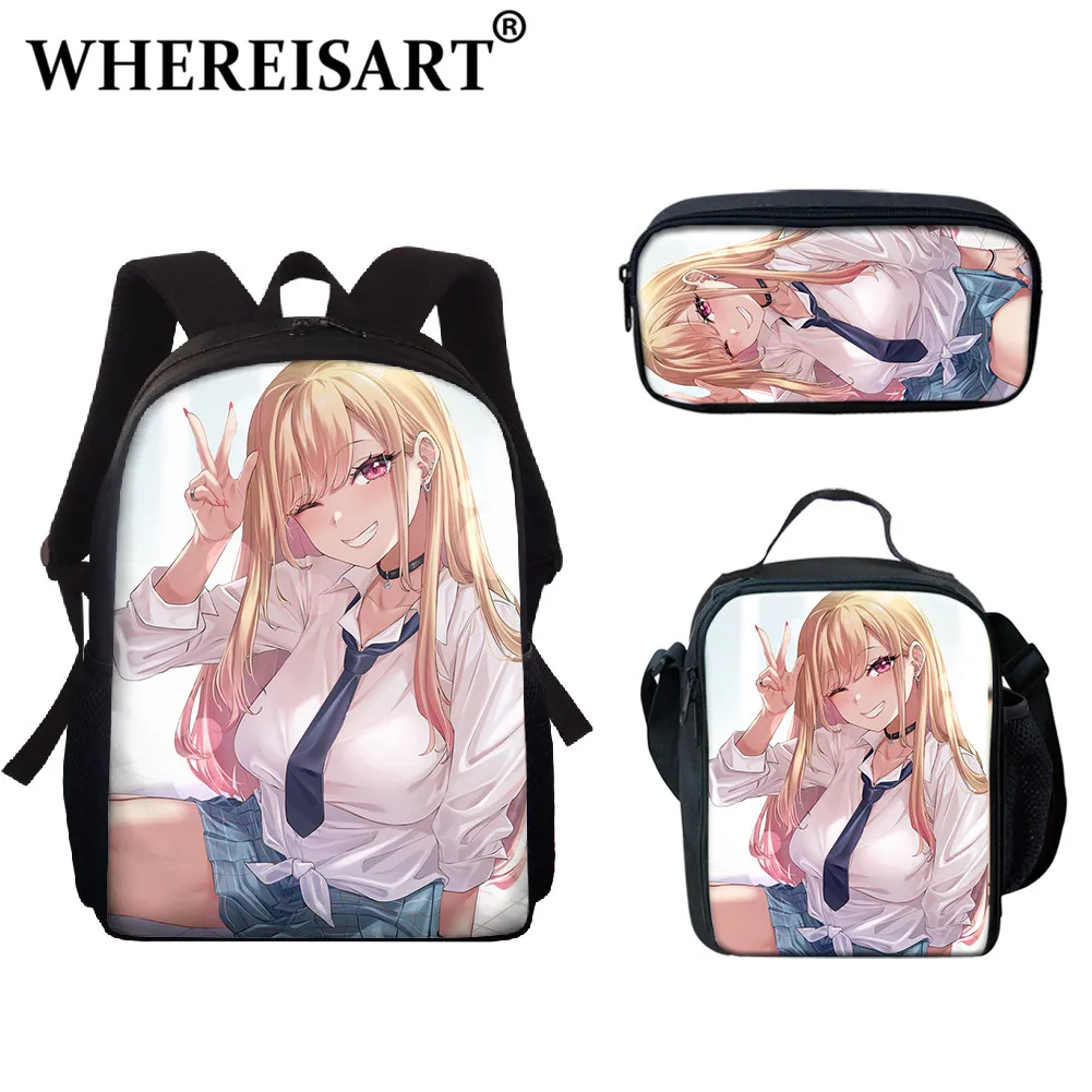 

Новинка 3 шт./компл. аниме мое платье Милая Марин Китагава рюкзак школьный рюкзак для студентов мальчиков девочек рюкзак для книг