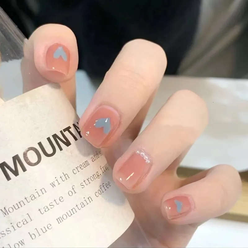 

24pcs/set Press On False Nails Cute Nail Art Wearable Fake Nails Heart Tips Full Cover Acrylic Nail Tips