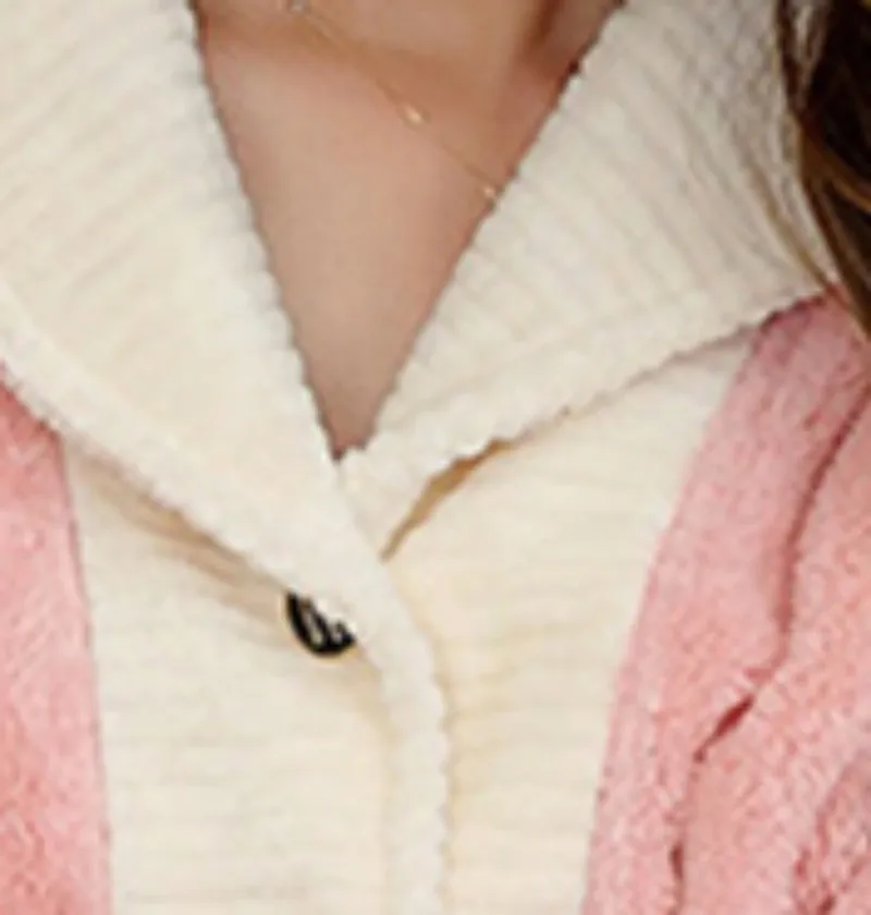 Women's Winter Warm Lapel Button Style Two Piece Pajamas Length To The Ankle Polyester Comfortable Leisure Wear With Pockets