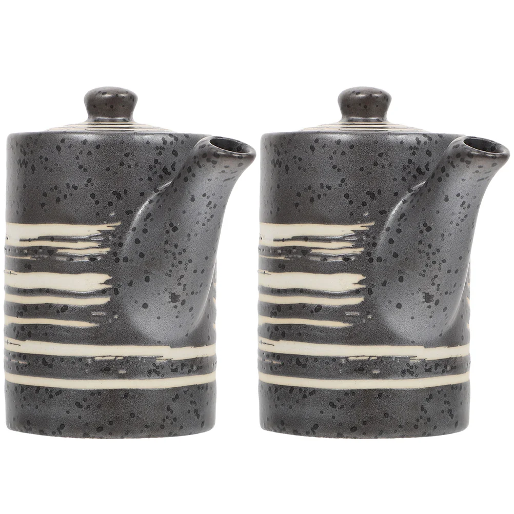 

Dispenser Sauce Oil Ceramic Soy Bottle Olive Vinegar Japanese Container Kitchen Bottles Pot Shoyu Cruet Set Syrup Lid Pourer