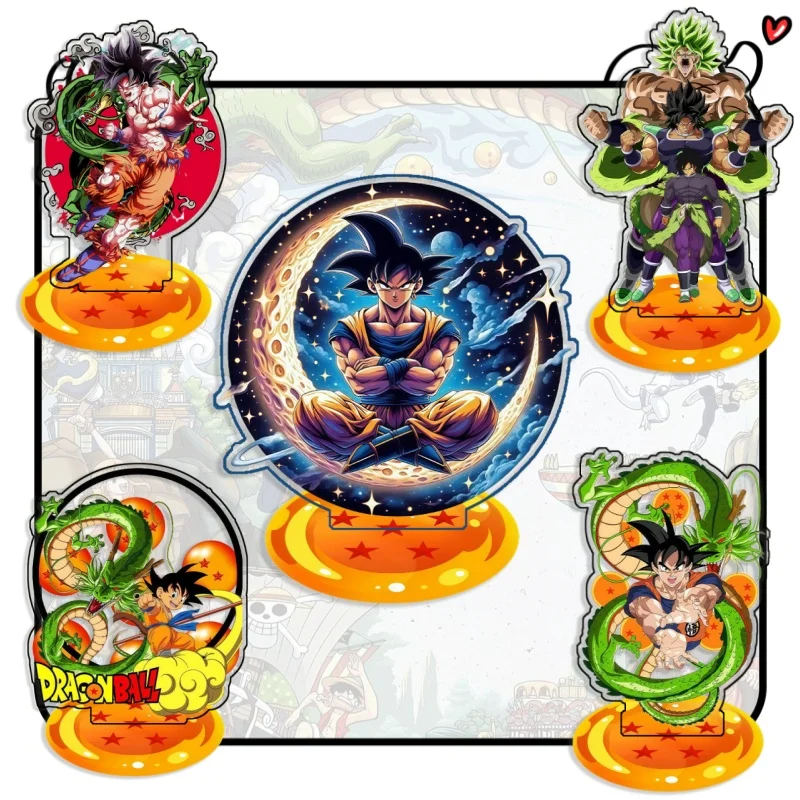 Фото Настольная акриловая фигурка 15 см: Сон Гоку, Бульма, Пуар, Чи-Чи из Dragon Ball. Сделано своими руками. Аниме-декор для рабочего стола. Подарок для фанатов. №1