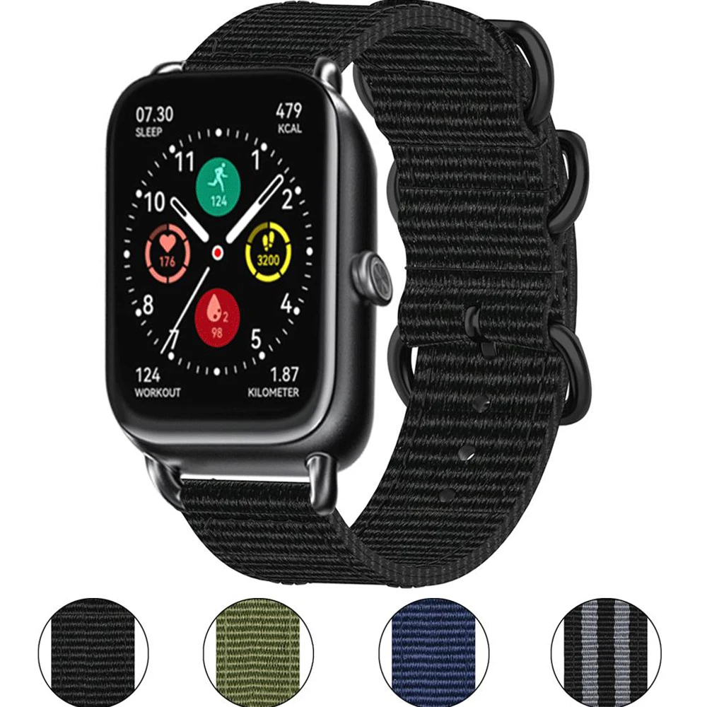 

Nylon Canvas Strap For For Xiaomi Haylou GST RT2 Smart Watch Band Sports Belts For Haylou RS4 Plus RT2 LS10/LS02/RT/LS05s/RS3