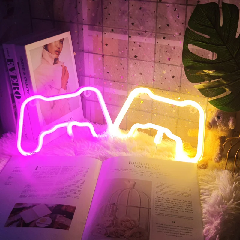 Неоновая вывеска светильник геймпад неоновый инопланетный космический корабль