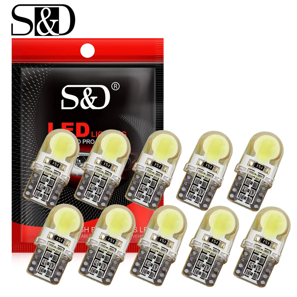 Светодиодсветодиодный парковочная лампа T10 LED W5W 194 168 COB клиновидный габаритный