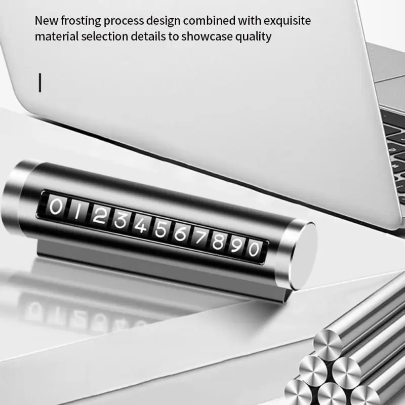 

Metal Phone Number Plate Temporary Parking Card Aluminum Stickers Rotate Park Stop Car Temporary Parking Card Auto Accessories