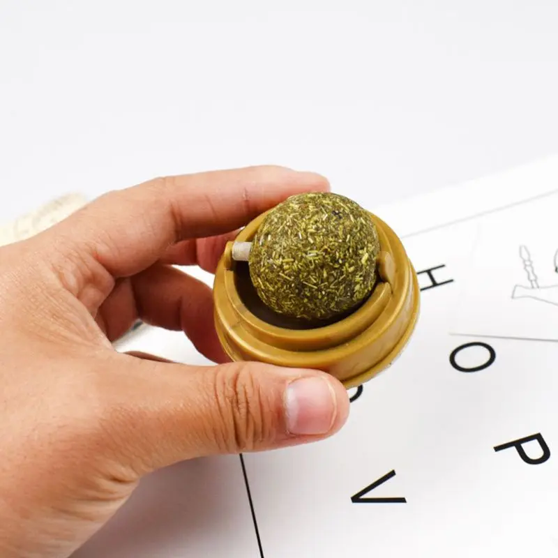 ​Natural Catnip Wall Stick-on Ball Toy Treats Healthy Natural Removes Hair Balls to Promote Digestion Grass Snack