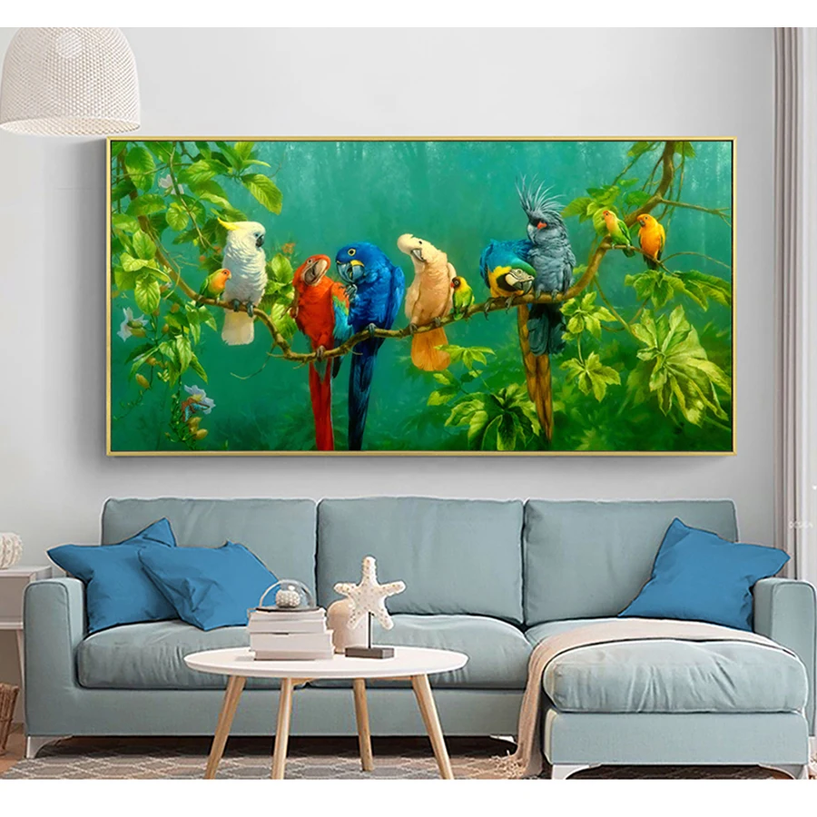 

Картина из страз 5D "сделай сам", красочные попугаи, вышивка животными, вышивка крестиком, полная картина из квадратных страз, Декор для дома