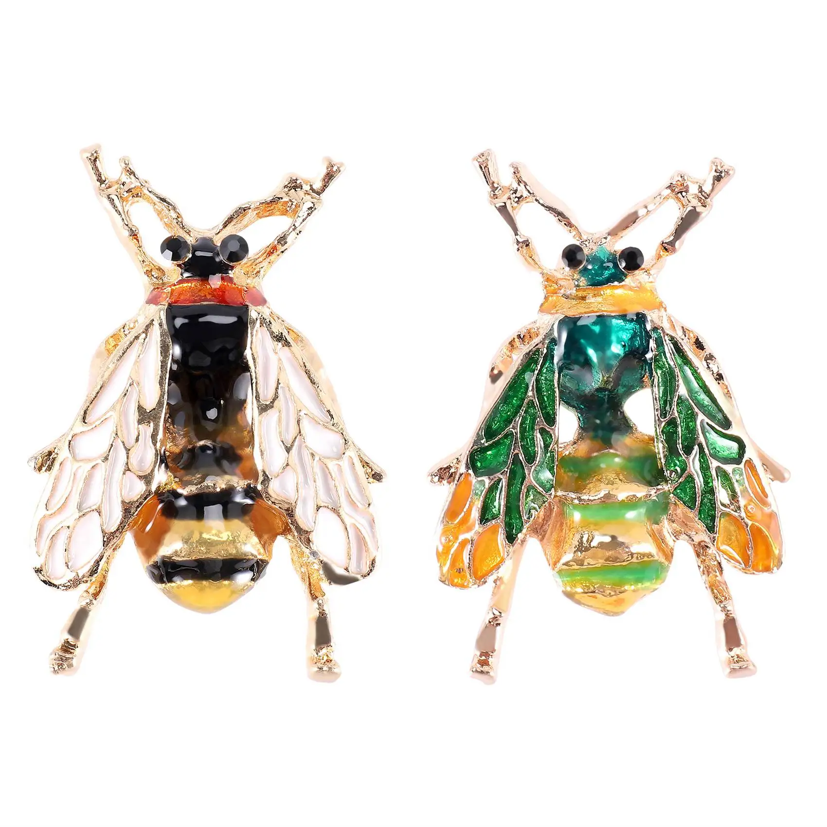 

Fashion Natural Insect Animal Enamel Brooches Bee Alloy Pins Vintage Jewelry for