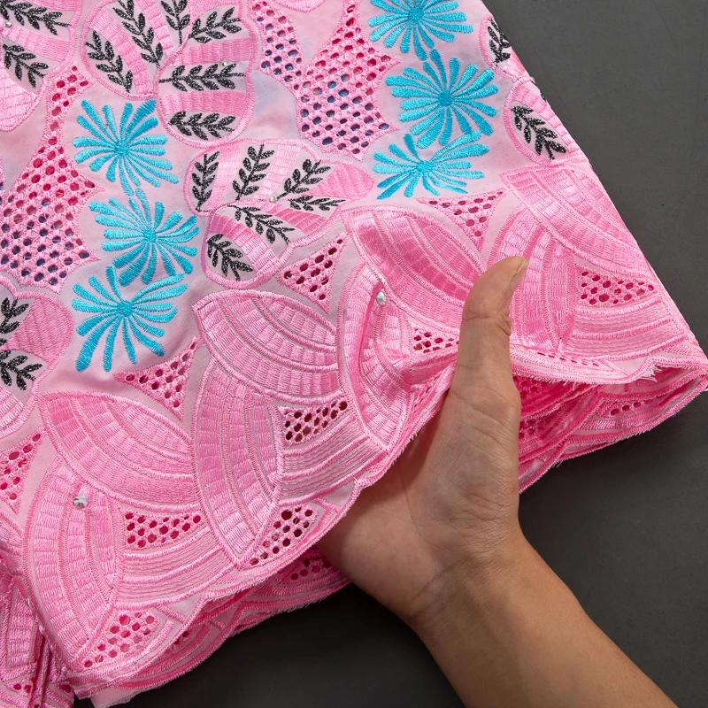 Роскошная нигерийская хлопковая кружевная ткань швейцарская вуаль 2023 высокое