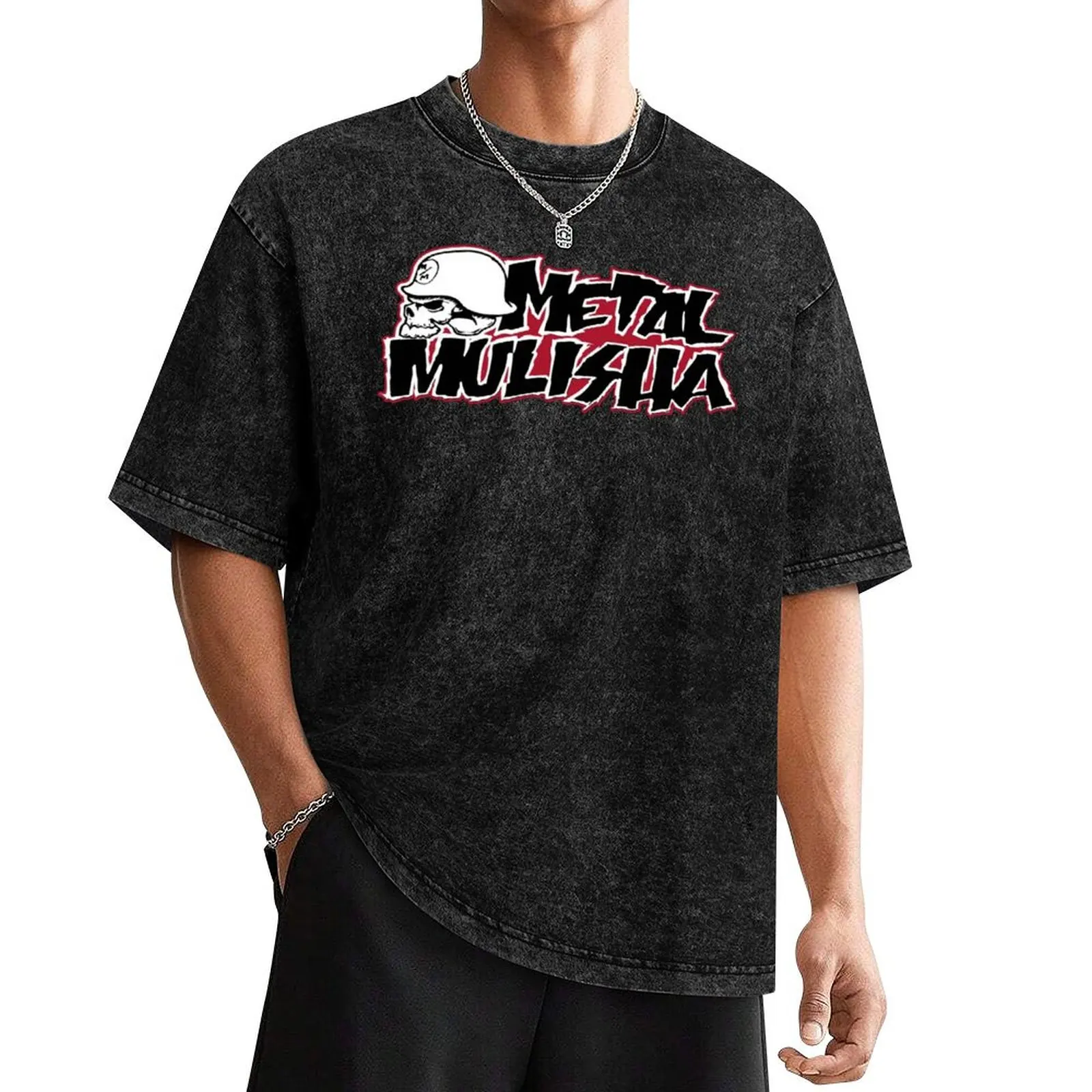 Металлическая футболка Mulisha винтажная с рисунком одежда на день Святого