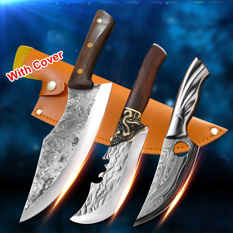 

Forged Stainless Steel Deboning Kitchen Knives Outdoor Meat Cleaver Hunting Knife Sharp Butcher Utility Cooking Cleaver