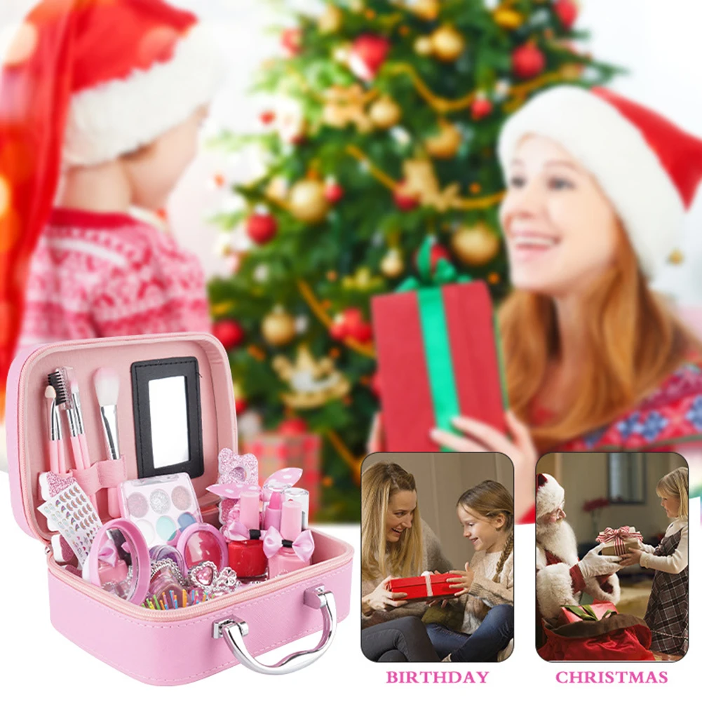 

Набор игрушек для макияжа для девочек, 27 шт., Обучающие игрушки, игрушки для игрового домика, безопасные нетоксичные смешные игрушки для детей, подарок на день рождения на Рождество