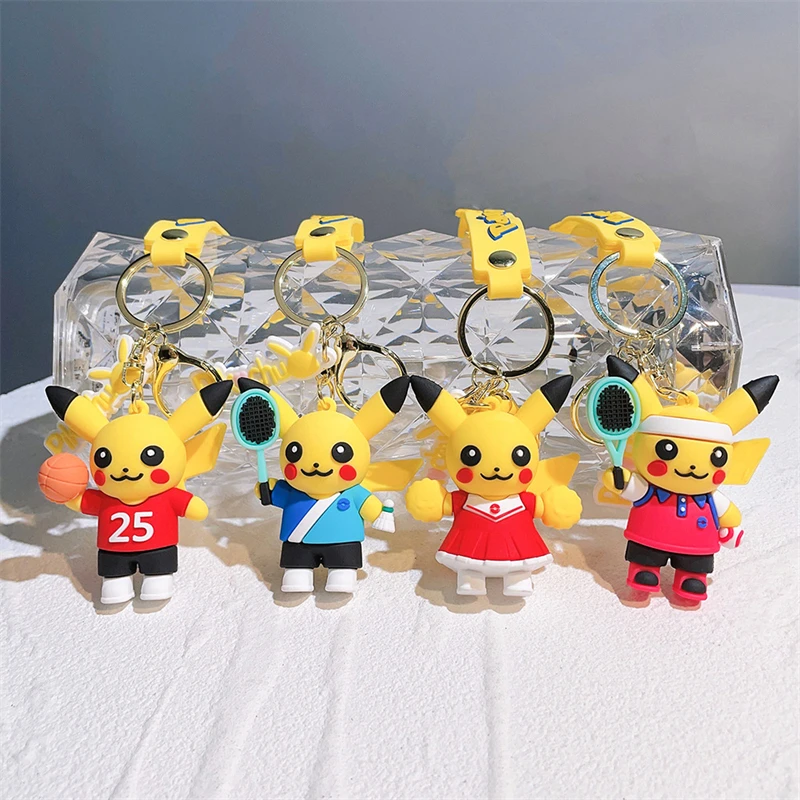 

Брелок с мультяшным покемоном Пикачу, украшение для школьного сумки, подвеска, кольцо для ключей, украшения, аксессуары, рождественские под...