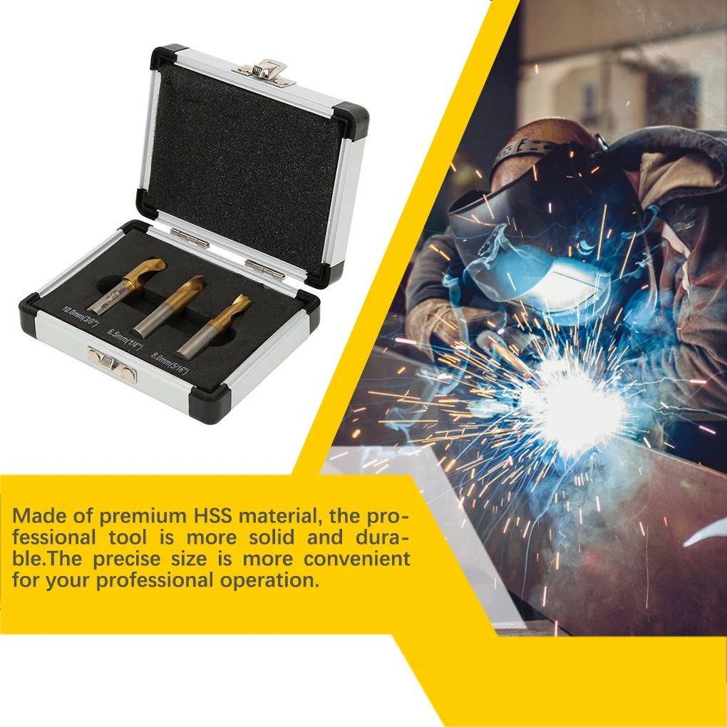

3pcs Drill Spot Weld HSS 6 5mm Remover Solid Professional Usrful Drills Small Boxes Fine Workmanship Industrial