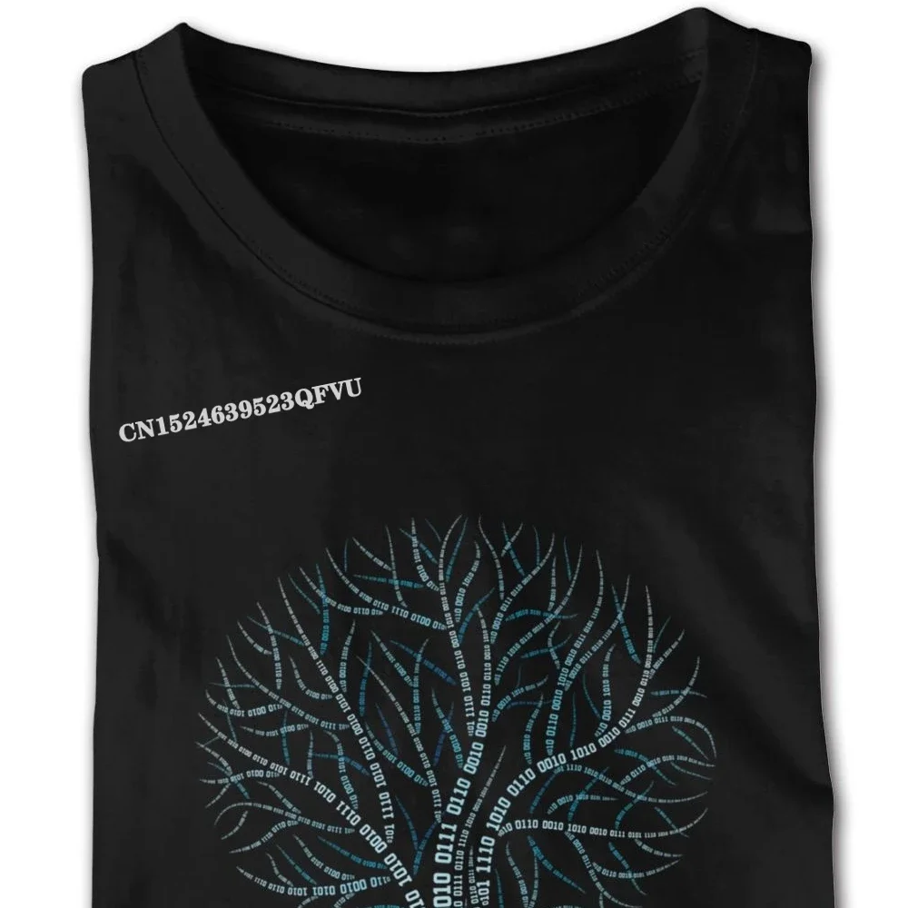 Футболка мужская оверсайз с принтом бинарное дерево и круглым вырезом