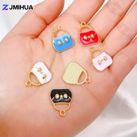 15pcs colorful drop oil bags charms pendant for diy earrings bracelets necklaces jewelry making accessories christmas gifts