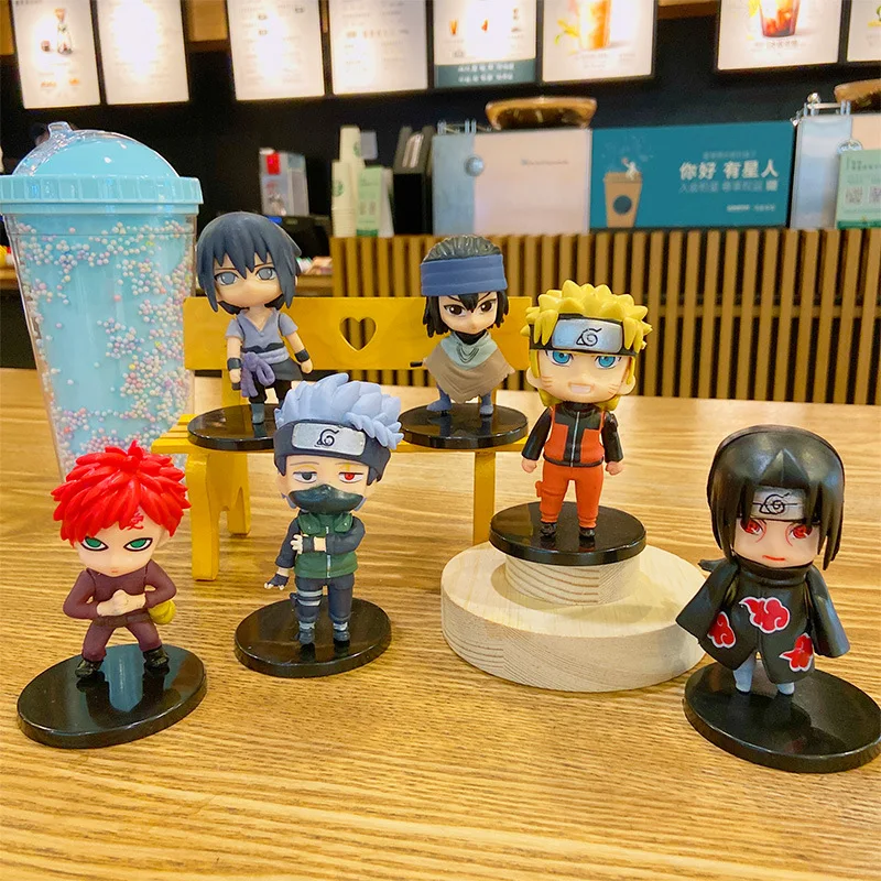 

Naruto Doll Decoration Anime Action Figure Uzumaki Kakashi Toys Q Figurals Car Desk Decoration Model Children Birthday Gifts 8cm