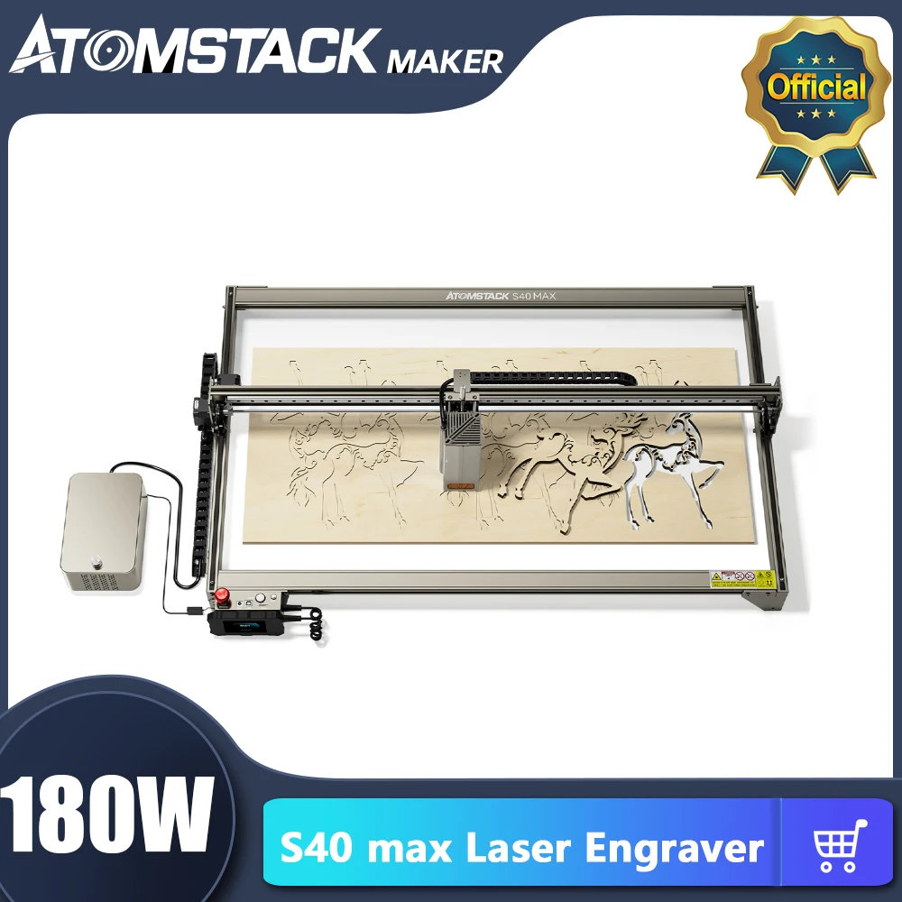 

Atomstack S40 max 40W Laser Engraver with Dual Air Assist Pump New X-axis Linear Guide 32-bit Motherboard Easy to Install