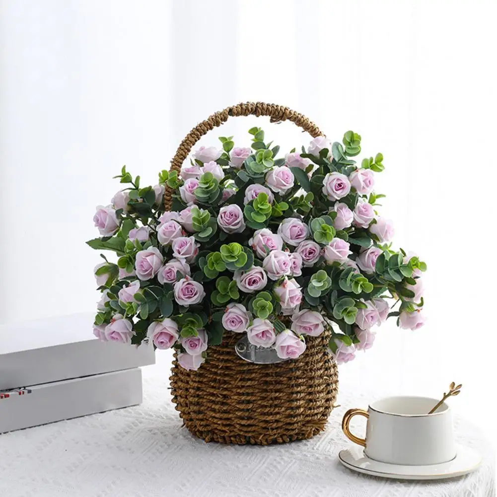 

Unique Simulation Rose Realistic Exquisite 5 Forks 11 Heads Faux Silk Flower Fake Flower Artificial Flower