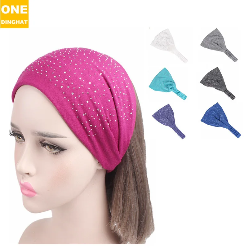 

Женский хлопковый шарф, повязка для волос со звездными бусинами, горячая буровая лента для волос, ободок для волос